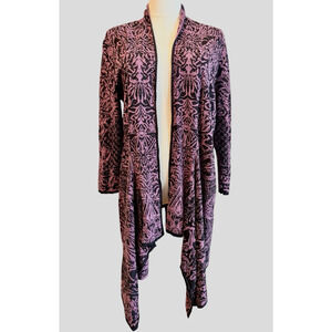ZOZO Cardigan Sweater Womens Size XL Open Front Boho Artsy Festival Dark Romance